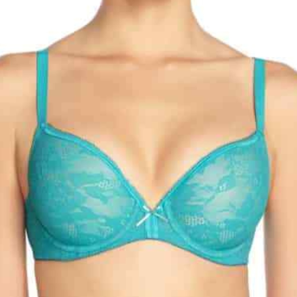 WACOAL FINESSE UNDERWIRE T-SHIRT BRA BLUE/GREEN